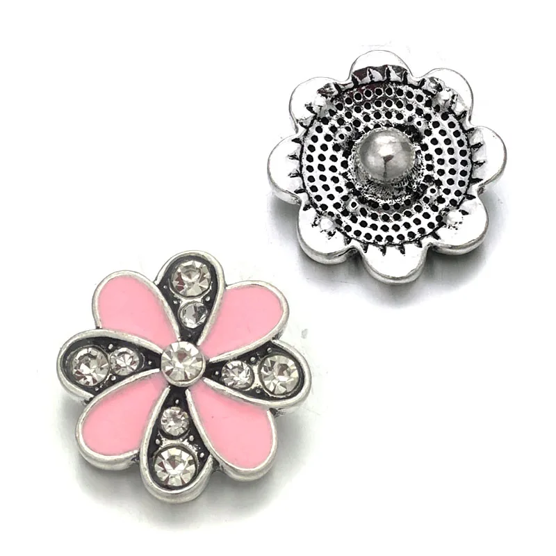 Wholesale w440 Flower 3D 18mm 20mm metal snap button for Bracelet Necklace Interchangeable Jewelry Women accessorie findings | Украшения и