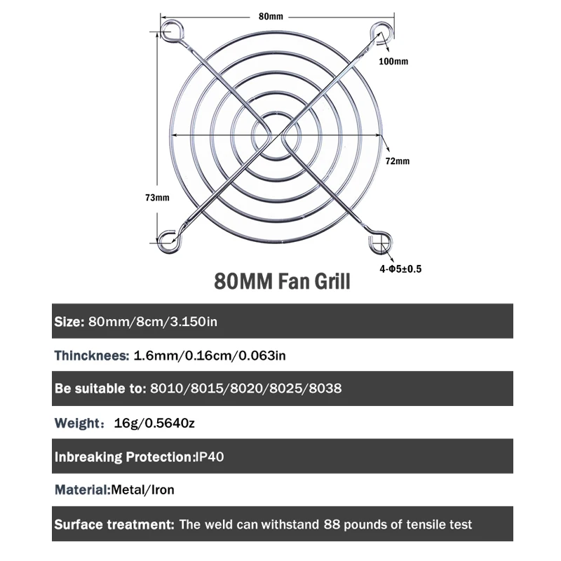 10 шт./лот 80 мм защитная накладка на палец для вентилятора процессора|cooling fan grill|cpu