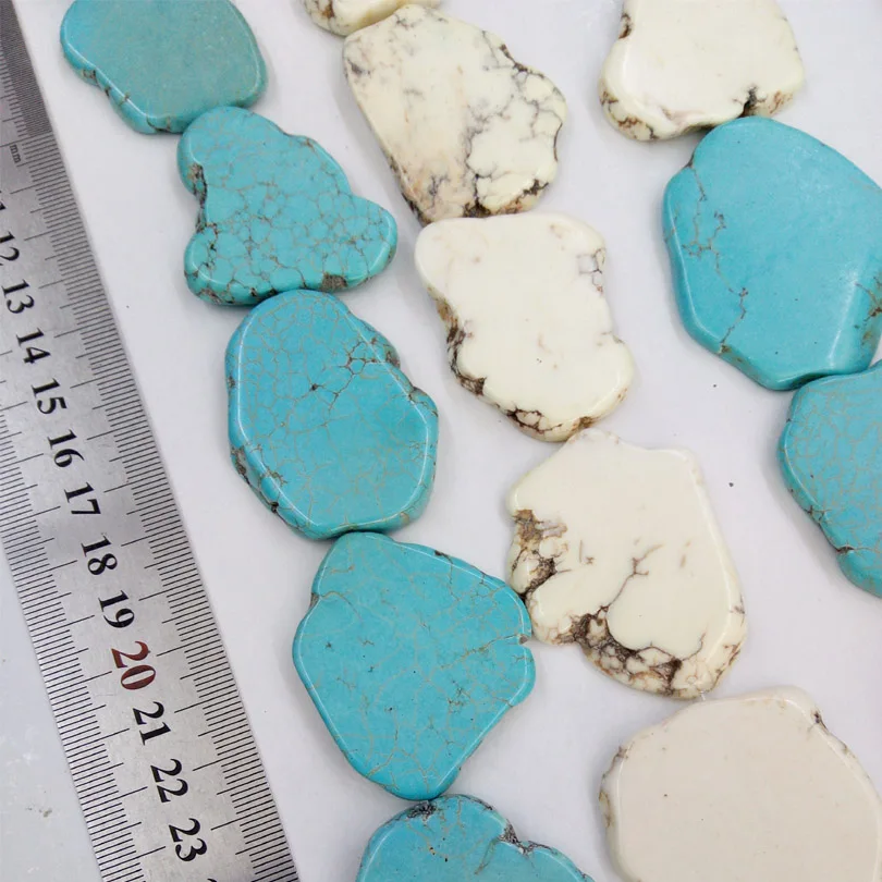 Бисер в геометрической форме натуральная бирюза для изготовления ювелирных