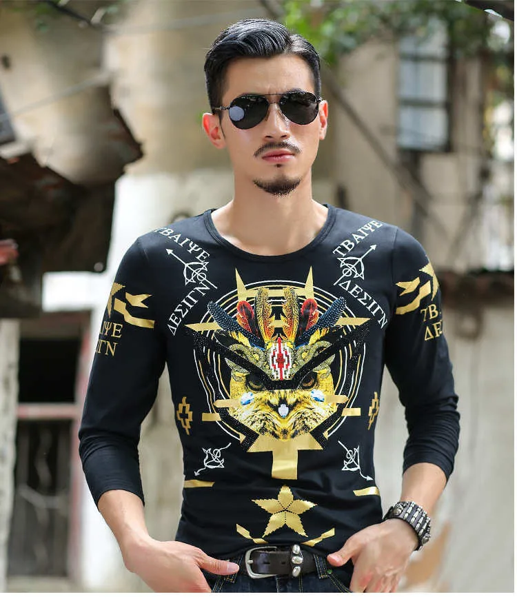 Мужская футболка с длинным рукавом в стиле хип хоп|hip hop clothing|t shirt luxurybrand men t |