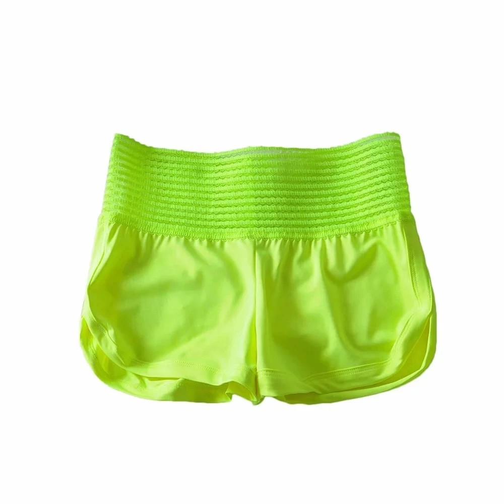 Зеленый Sexy neon green lace biker shorts womens high waist shorts Streetwear sexy mini short feminino korean summer women shorts - Цвет: Зеленый