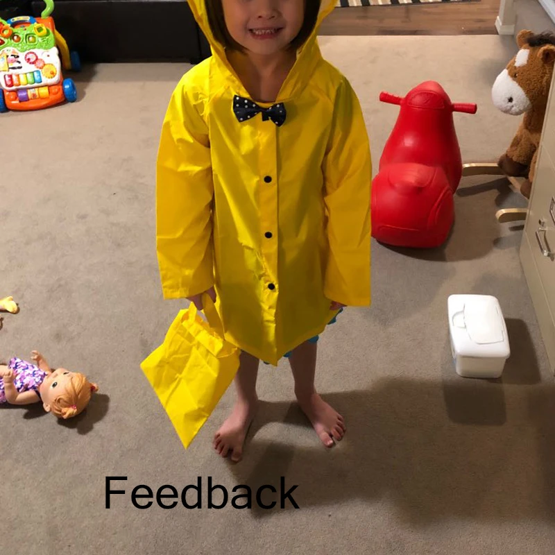 Модный непромокаемый дождевик с бантом для детей одежда от дождя желтого