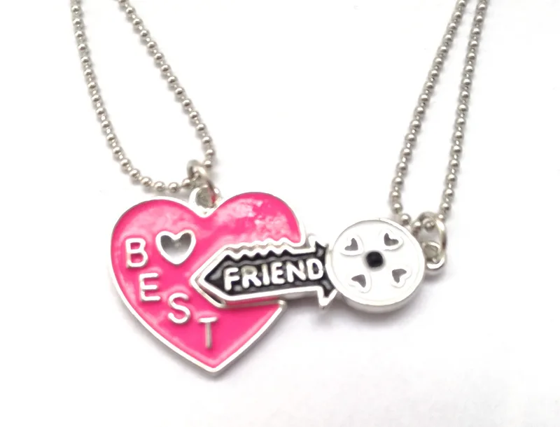 Детское ожерелье Best Friend из смолы с розовыми замками кулон в виде сердца BFF 2 дружба