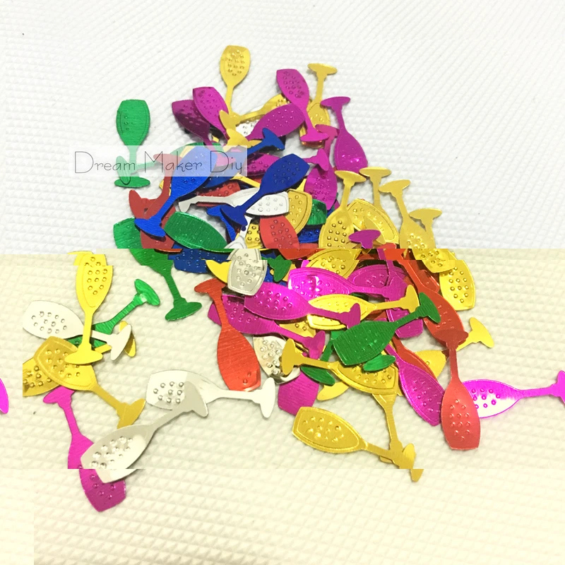 500 шт./лот (30 грамм) бокал цвета шампанского свободные блестки блестящие пайетки
