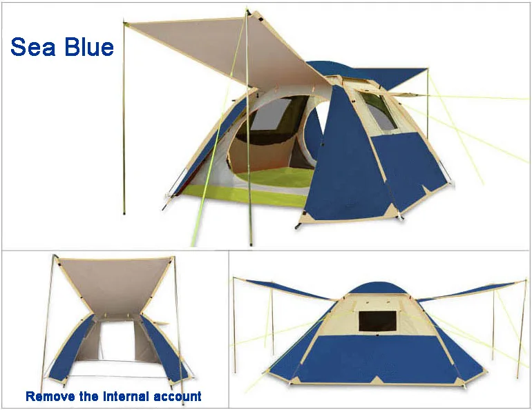 Topind рыболовный гамак кровать стул - Цвет: 3person Tent Seablue