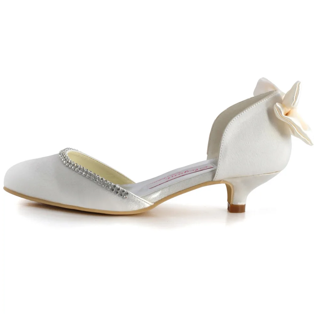 Элегантная женская обувь Удобная цвета слоновой кости с круглым носком и бантом