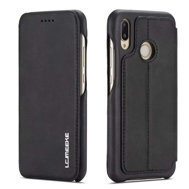 Черный Чехол для huawei P30 Lite, Магнитный чехол для телефона, чехол для huawei P30 Pro, чехол s, кожаный винтажный Чехол-кошелек, чехол для huawei P30 Pro - Цвет: Черный