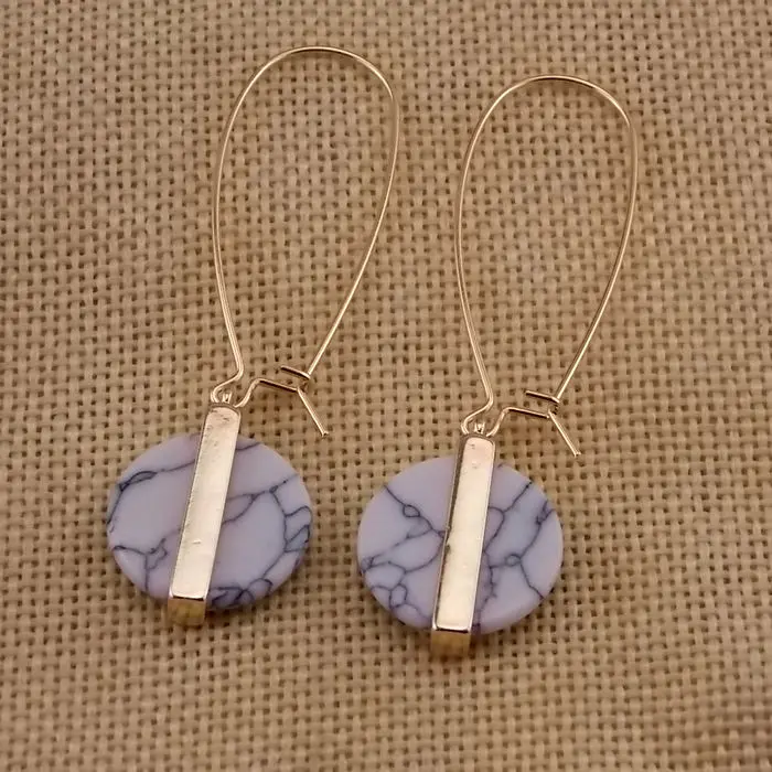 2016 модные женские Красивые Подвесные серьги мраморные восстанавливающие