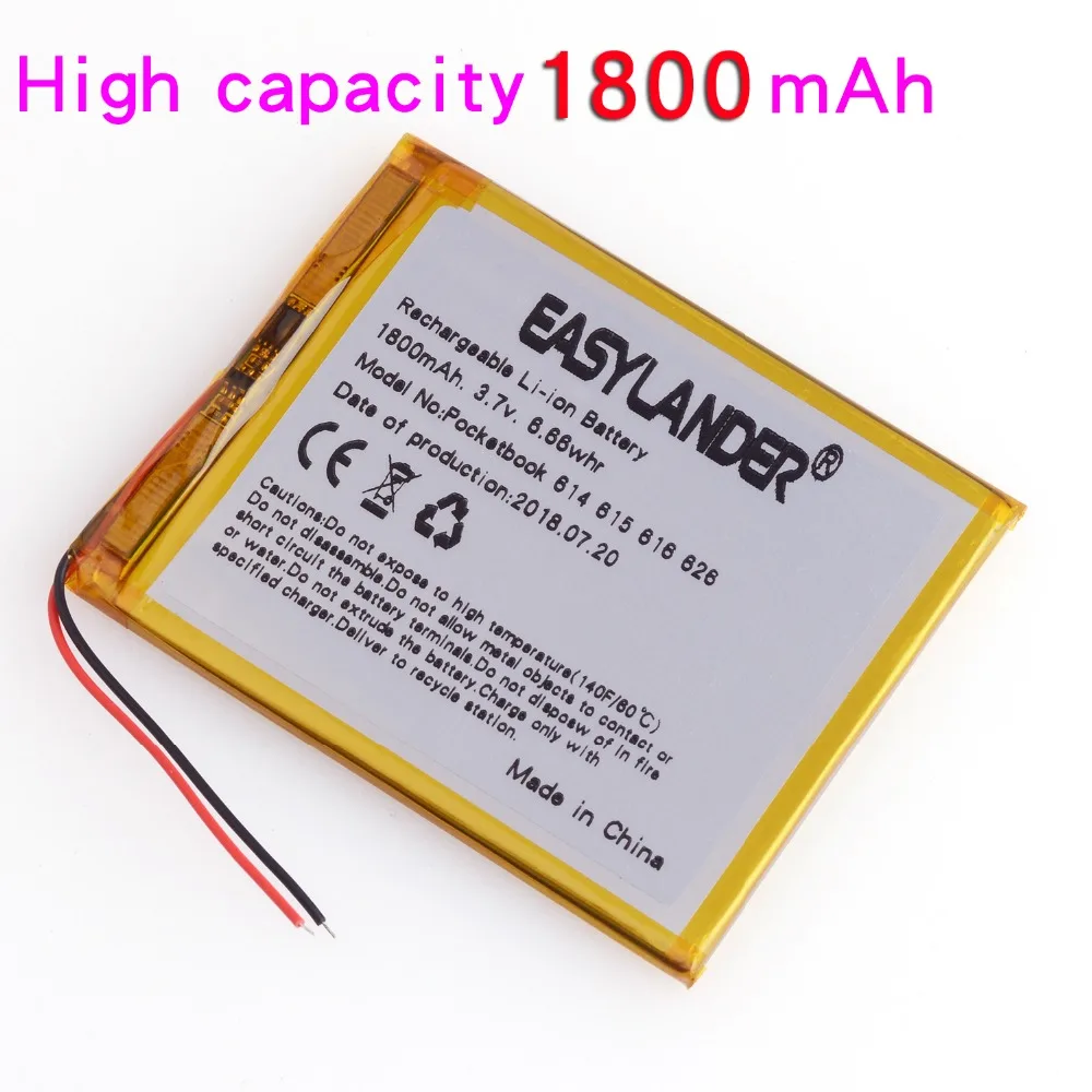 Литий-полимерный аккумулятор для PocketBook батарея 3 7 в 1800 мАч 4G-15 / 4K-19 Digma E628 R657 R659 614 615