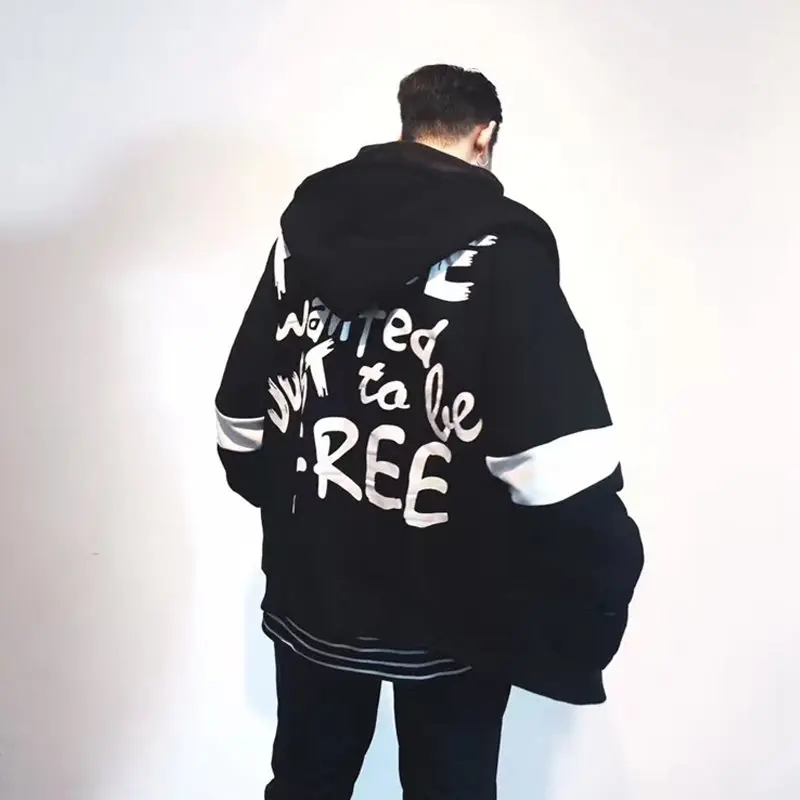 Harajuku Осень Черный готический повседневная одежда размера плюс уличная женские