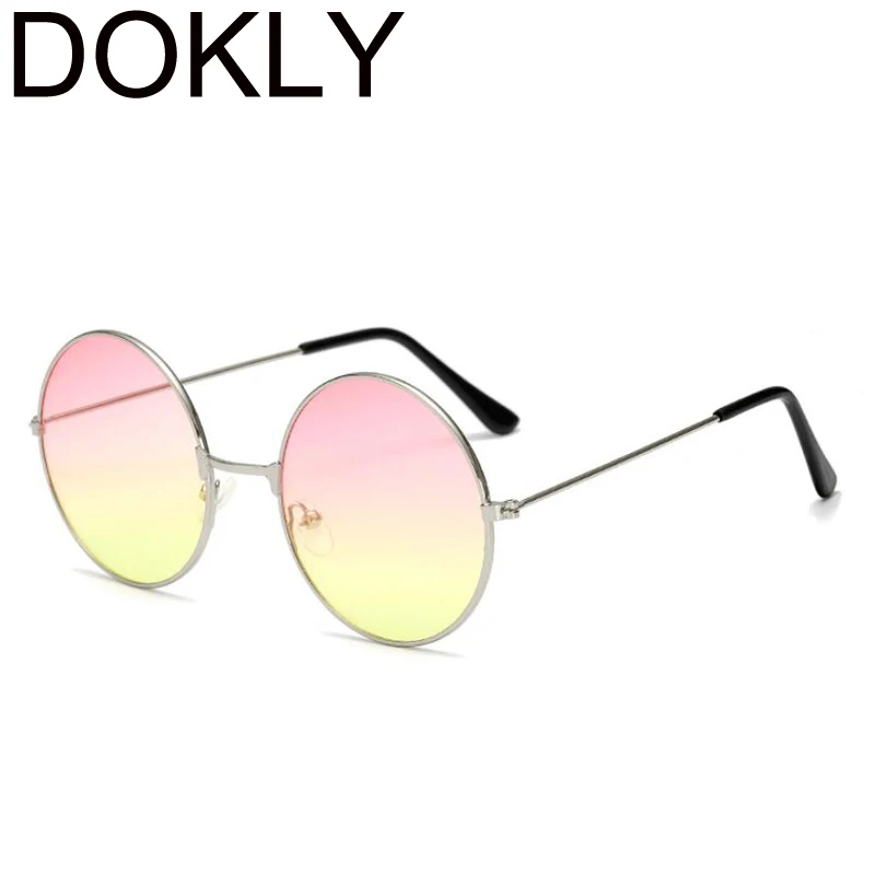 Dokly, Ретро стиль, хиппи, металл, Леннон, круглые солнцезащитные очки для женщин, металлическая оправа, Круглый Круг, тонированные линзы, солнцезащитные очки, супер хиппи, шикарный стиль