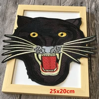 large bead applique embroidery brand leopard head cloth patch iron onsew on t shirt sewing patch applications repair sticker
