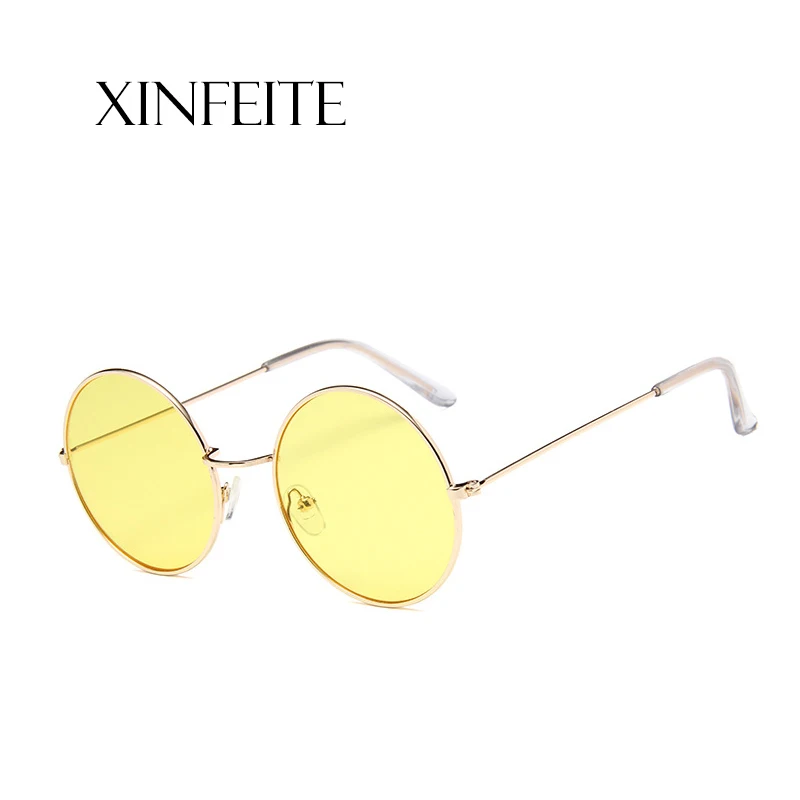 Xinfeite Солнцезащитные очки Модные металлические круглые рамки красочные UV400 для отдыха на открытом воздухе летние солнцезащитные очки для мужчин и женщин X443