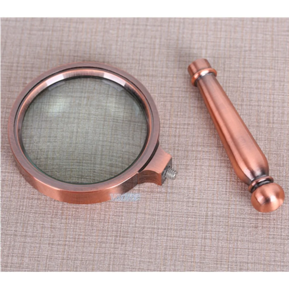 8X 65 мм Ретро медная Рамка Металлическая Ручка Лупа ювелирное изделие для чтения