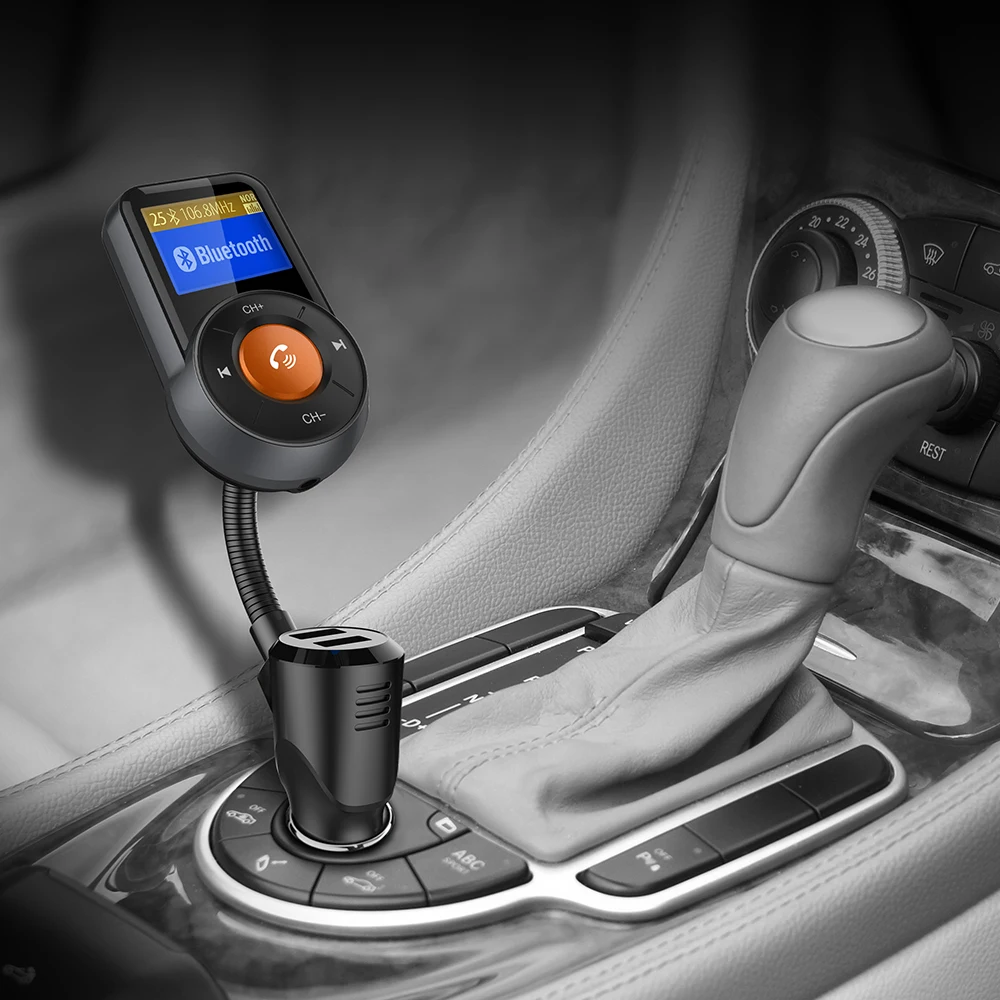 Автомобильный MP3-плеер QC3.0 быстрая зарядка автомобильное Зарядное устройство TF карты музыка aux аудио Выход Bluetooth FM передатчик Bluetooth car Kit
