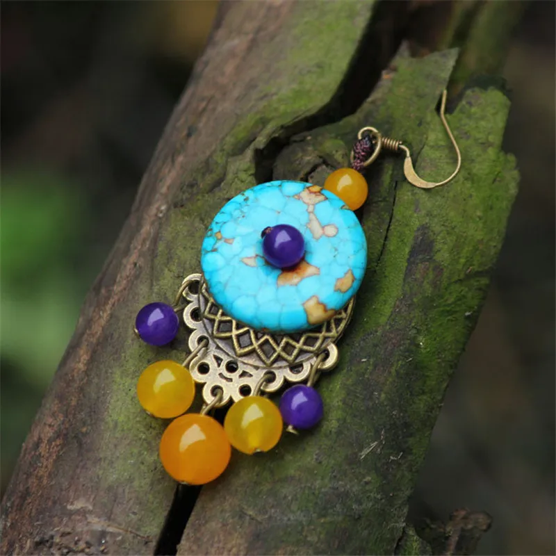 Женские серьги Новые DIY старые медные горячие продажи богемные ювелирные изделия