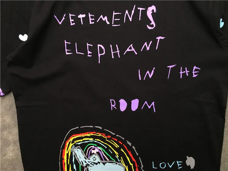 Новинка 2019 мужские футболки VETEMENTs Elephant футболка в стиле хип-хоп скейтборд уличная