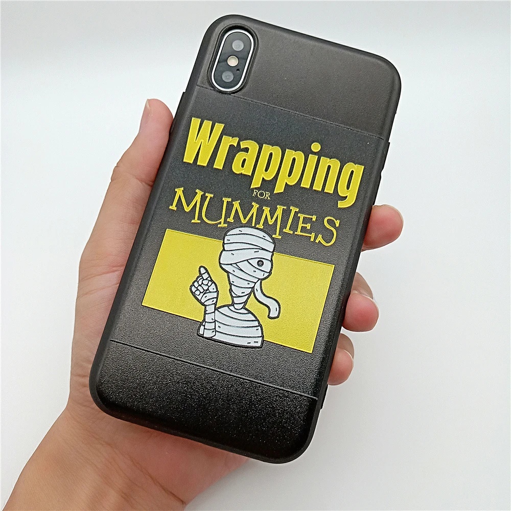Чехлы для iphone 7 3D рельеф упаковка Mummie Телефон чехол 6 S 8 Plus X черный кожа упал мягкий