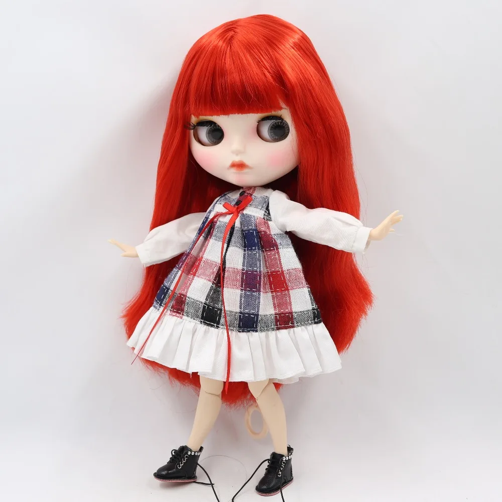 Ледяная кукла DBS Blyth 1/6 bjd белая кожа сустав тело прямые красные волосы матовое