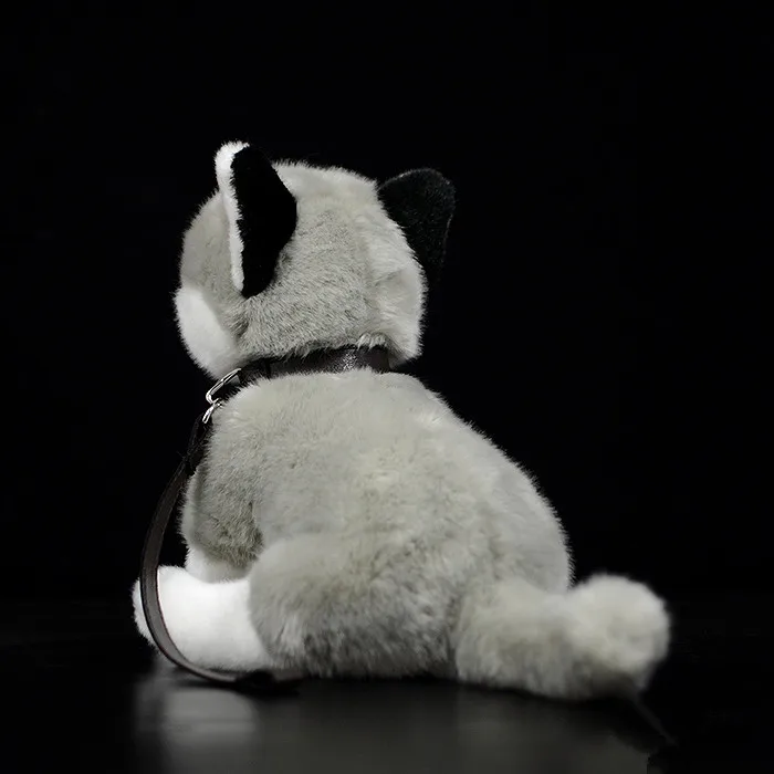 PomkiiLifelike сидя сибирская плюшевая собака хаски игрушки Реалистичная мягкая