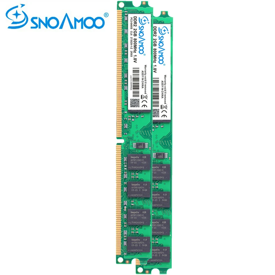 SNOAMOO Desktop PC RAMs DDR2 2GB 667MHz PC2-5300s 1G 800MHz PC2-6400S DIMM 240-Pin 1.8V Stick Computer Memory Lifelong Warranty