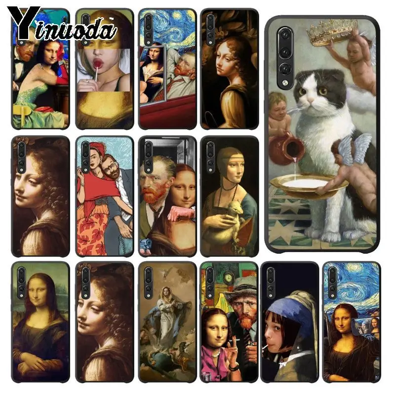 Мягкий силиконовый чехол для телефона Yinuoda Leonardo da Vinci Mona Lisa Pat Cat Van Gogh huawei nova 3i p20lite