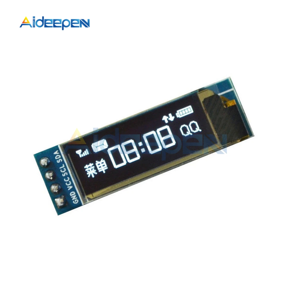 0 91 дюймов 128x32 IIC I2C белый OLED ЖК-дисплей DIY модуль SSD1306 Драйвер IC DC 3 V 5V для Arduino PIC |