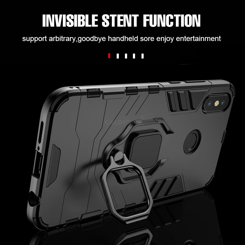 Luxury Magnet Metal Ring Cover Case for Xiaomi Redmi Note 7 mi 8 Lite Shockproof SE A2 A1 Car Holder |