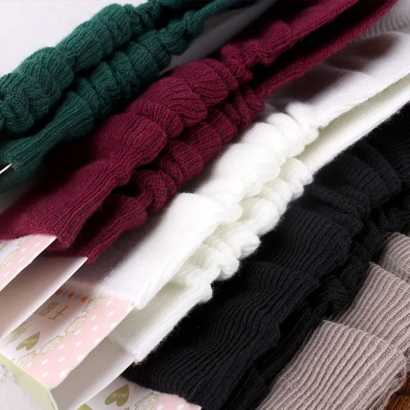 Осенне зимние хлопковые носки женские корейские тонкие однотонные короткие