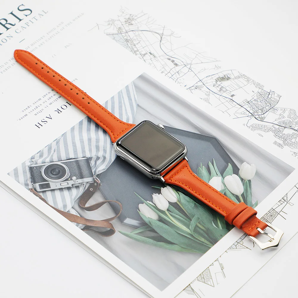 Кожаный ремешок для Apple Watch 42 мм 38 iwatch series 4 3 21 correa браслет часов apple watch 4|Ремешки