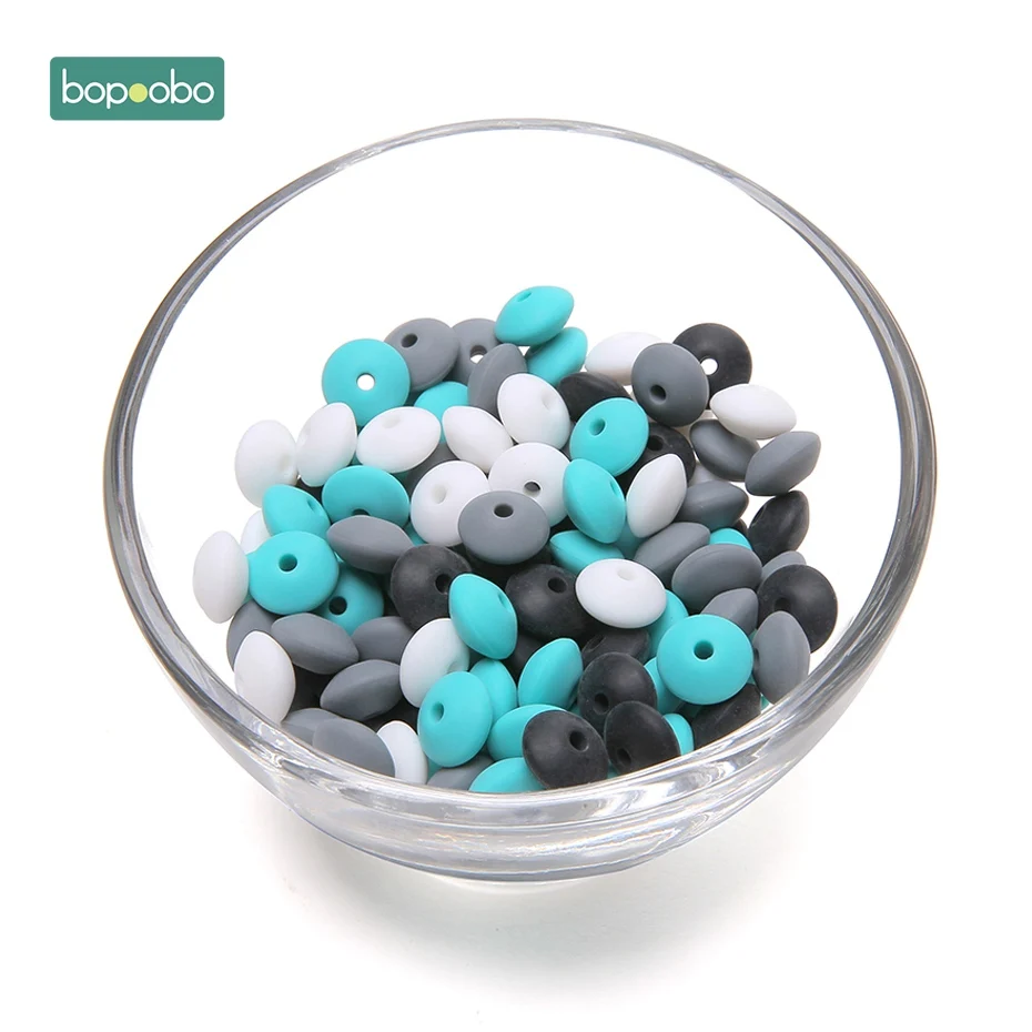 Turquoise-Black Bopobo, 60 шт., детский прорезыватель, силиконовые прорезыватели,, прорезыватель, Abacus, чечевица, Детские принадлежности для кормления, подарок для ребенка - Цвет: Turquoise-Black
