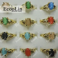 30pcs wholesale jewelry ring lot new mixed lots fashion cat eye gold women rings lb005 free shipping