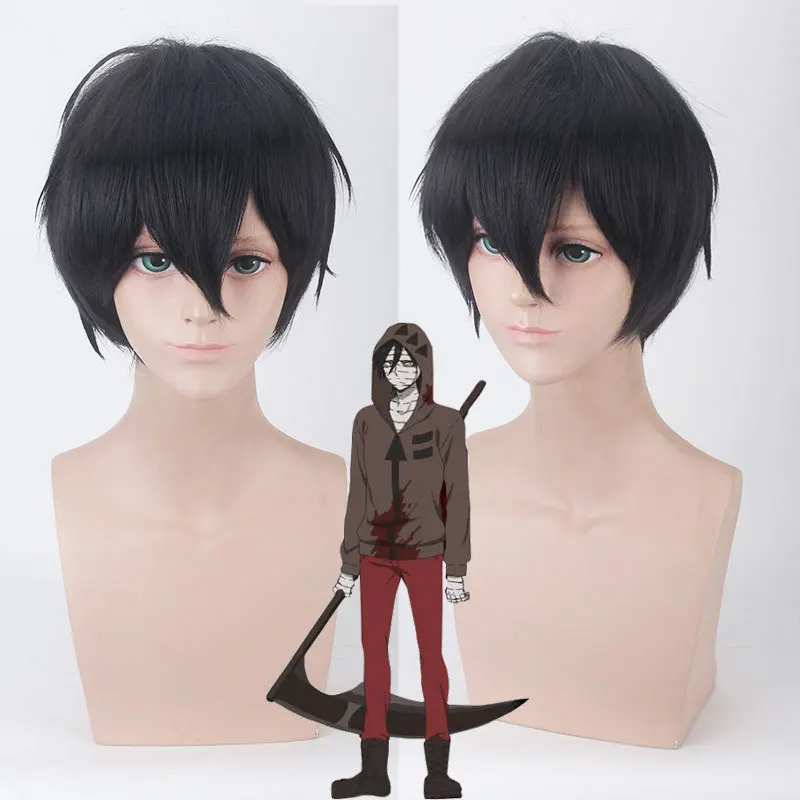 

Zack Wigs Anime Angels of Death Cosplay Wig Synthetic 30cm Black Men Hair Zack Isaac Foster Angels of Death Cosplay Hair