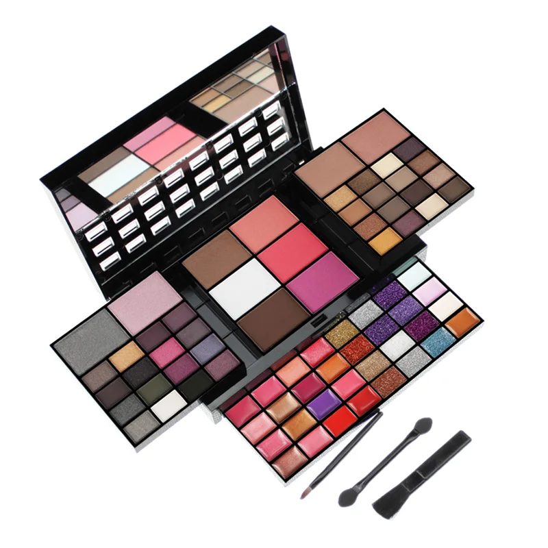 74 Colors Nature Eye shadow Pallete Setes 36 + 28 Lip Gloss +6 Blush +4 Concealer Make up Kit Cosmetics Easy to apply |