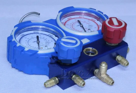 VMG-2-R410A Manilfold Pressure Gauge With hand-crarry plastic case R410A CE Approved 3 pcs charging hoses | Инструменты