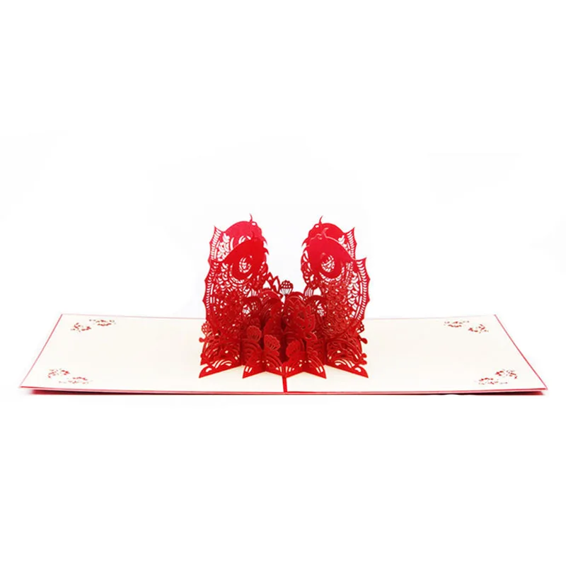 3D выдвижная поздравительная открытка китайский новый год избыток рыбы после