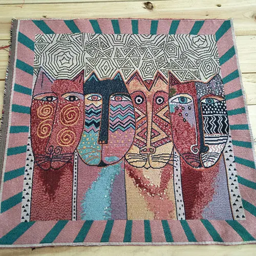 2pcs 48x48cm Chainho, пряжа окрашенная жаккардовая полиэфирная хлопковая ткань для шитья, подушки, подушки, сумки материал, Лоскутная Ткань украшения - Цвет: 2pcs 48x48cm