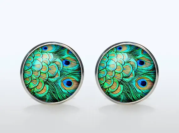 Винтажные высококачественные свадебные запонки Модные Позолоченные павлиньи