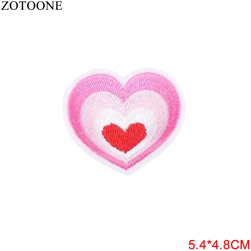 PE1238CT ZOTOONE нашивки с железным сердечком для одежды вышивка аппликация Блестки любовь письмо патч джинсы DIY железная наклейка для одежды - Цвет: PE1238CT