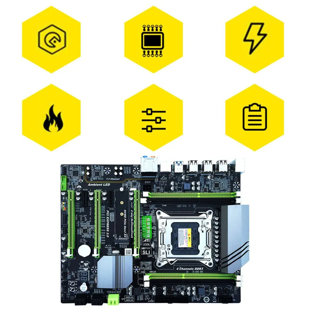 X79T DDR3 настольных ПК материнская плата LGA 2011 Процессор компьютера 4 канала игровые Поддержка M.2 E5-2680V2 i7 SATA 3,0 USB 3,0 для Intel B75