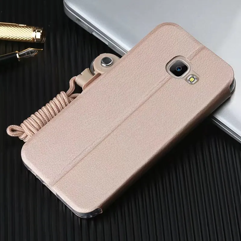 Чехол для Samsung Galaxy A5 A7 2017 откидной чехлы кожаный чехол с мультяшным рисунком