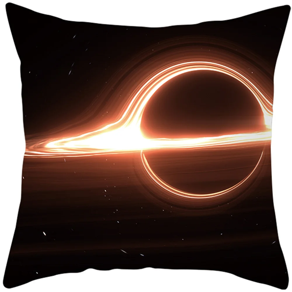 18'Inch Black Hole Cushion Cover Universe Galaxy Pillow Polyester Peach Skin Mysterious Sofa Bed Car Decor | Дом и сад