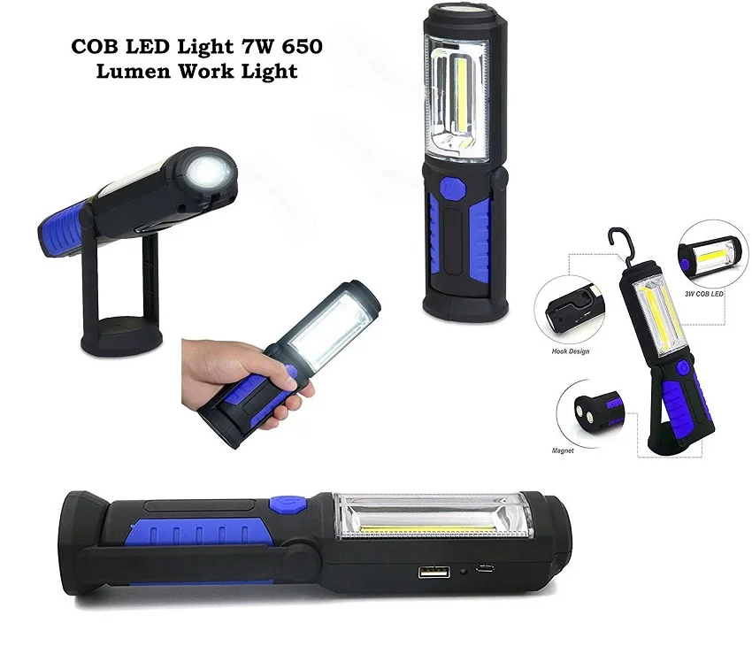 Аккумуляторный аккумуляторный светодиодный светильник DEKO 2200mAh COB лм 7 Вт, рабочий светильник с магнитной опорой, отлично подходит для кемпинга и дома