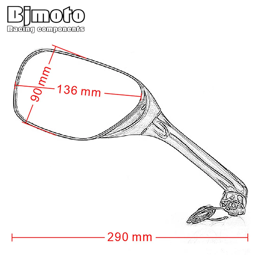 

BJMOTO Scooter Motorcycle Side Mirrors with Amer Turn Signals Light Sport Bike Rearview Mirrors