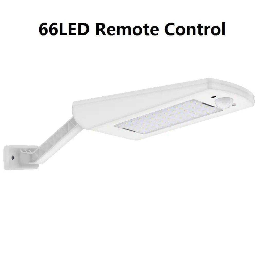 66LED Remote Control 36/48/66 светодиодный фонарь с питанием от солнечной панели для сада на открытом воздухе Водонепроницаемый стены несколько ракурсов поворотных поляк Солнечная PIR motion настенный светильник - Испускаемый цвет: 66LED Remote Control