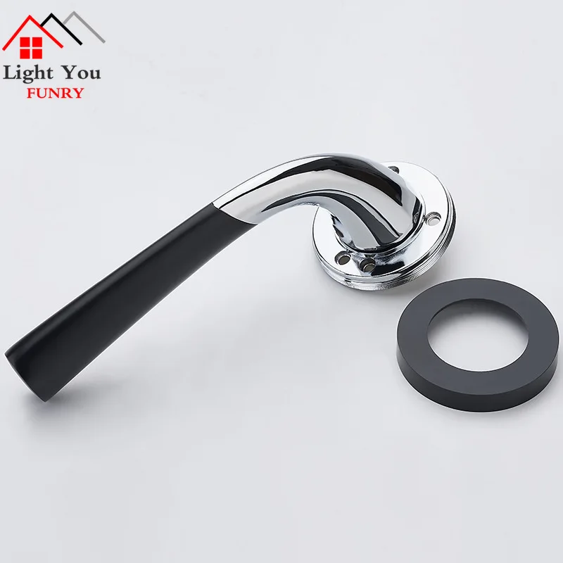 Черный бесшумный домашний дверной замок для спальни скандинавский раздельный