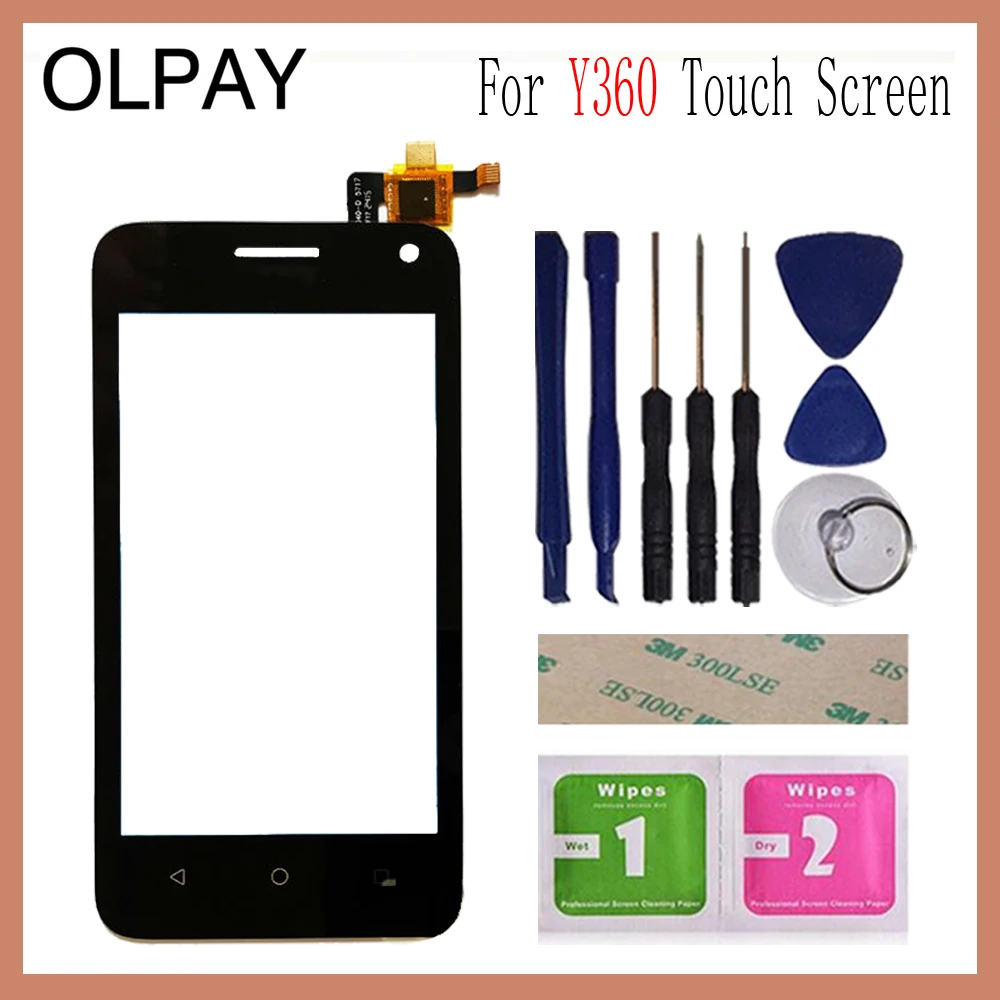 OLPAY 4," для huawei Ascend Y360 Y336 Y3 Y336-U02 сенсорный экран стекло дигитайзер панель объектив сенсор стекло клейкая и салфетки