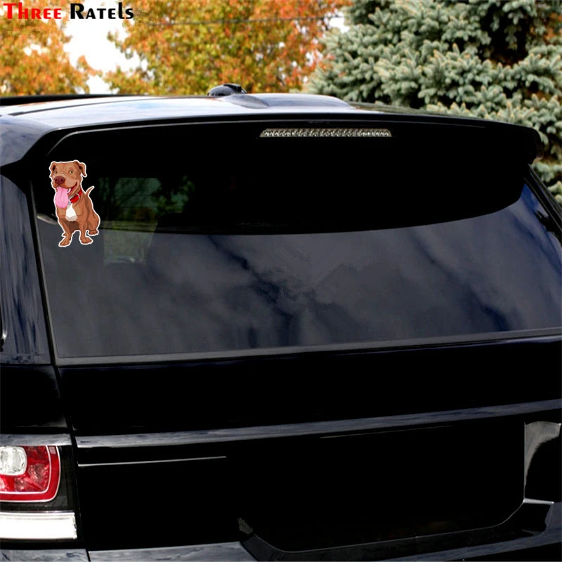 Three Ratels TZ-1556#20*10.5см питбуль собака наклейки на авто полноцветные машину