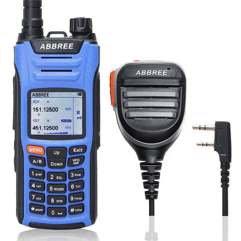 

Портативная рация Abbree AR-F6 6 полос, двойная 999CH, многофункциональная рация VOX DTMF, функция SOS, цветной ЖК-дисплей, портативное радио + микрофон дл...
