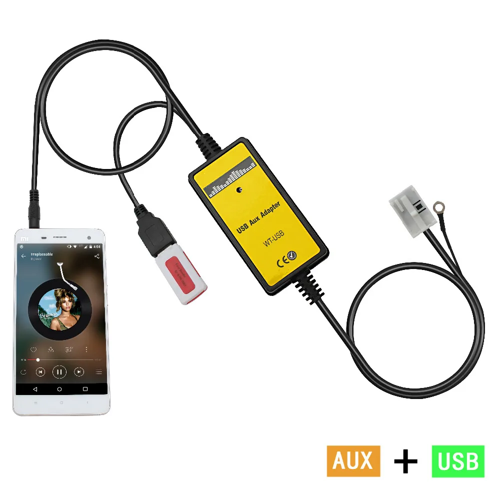 

Car Audio MP3 AUX Adapter 3.5mm AUX USB Interface CD Changer For Audi Volkswagen Tiguan Touran T5 Golf Polo Passat Seat QX091